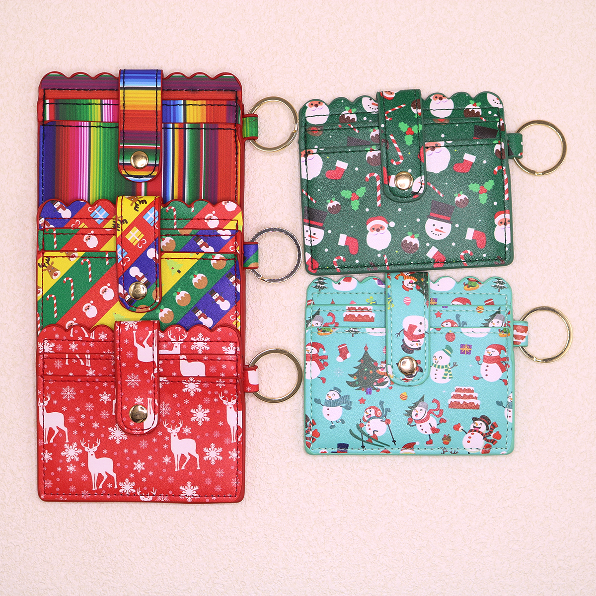 10pcs PU Card Holder Keychain Wallet Holder card case