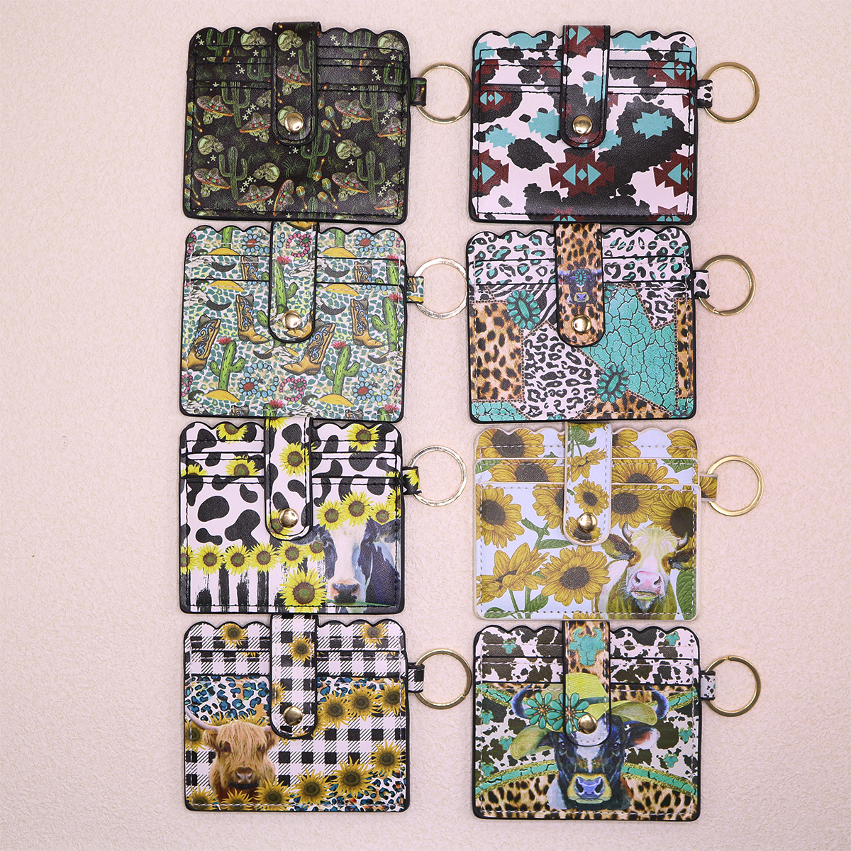 10pcs PU Card Holder Keychain Wallet Holder card case