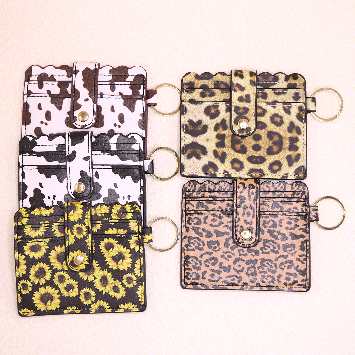 10pcs PU Card Holder Keychain Wallet Holder card case