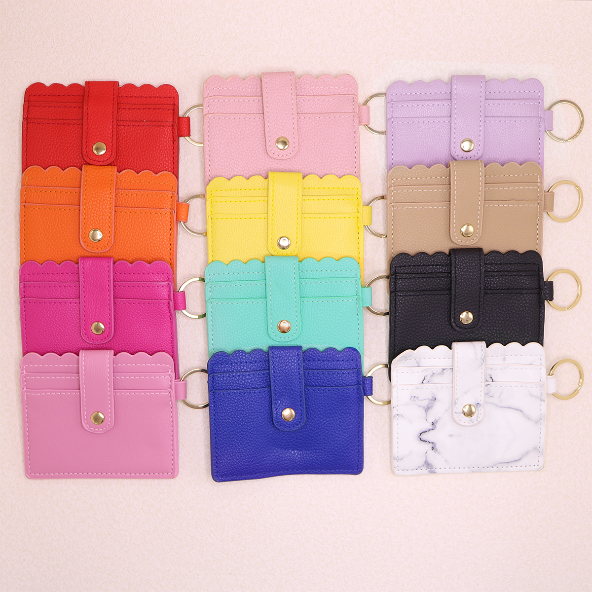 10pcs PU Card Holder Keychain Wallet Holder card case