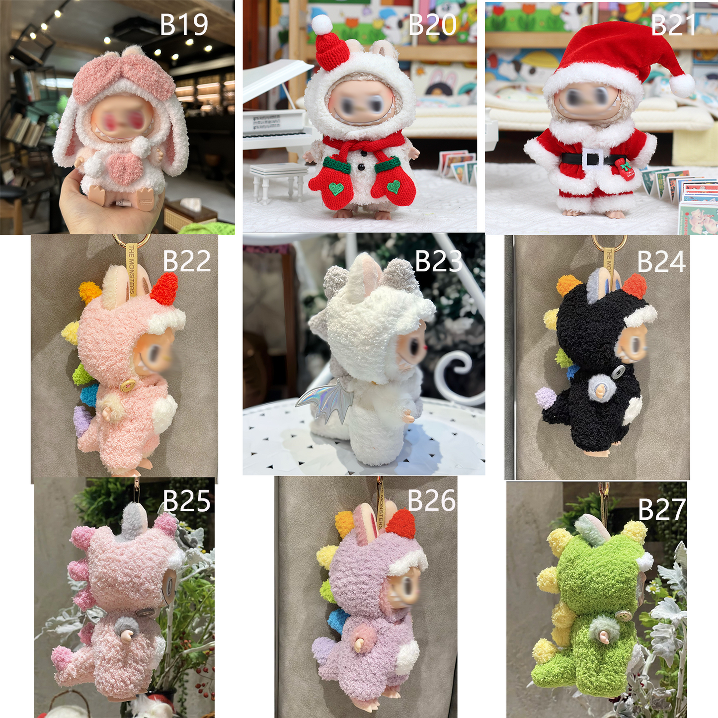 bubu Clothes (NO Doll) - Hat & Overalls Set for Labubu Clothes 15cm/17cm Doll Accessories Suit for Dress Up, Play & Collector Display